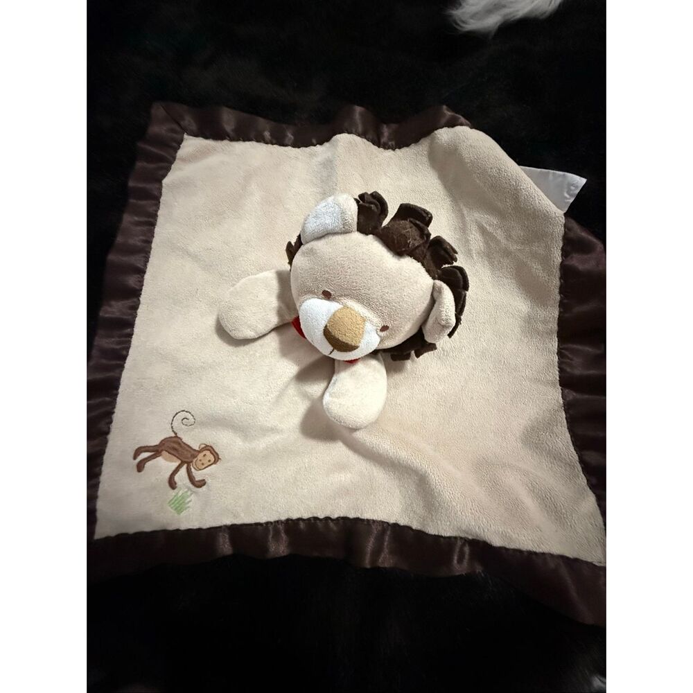 Babies R Us Lion Monkey Baby Security Blanket Brown Tan Lovey